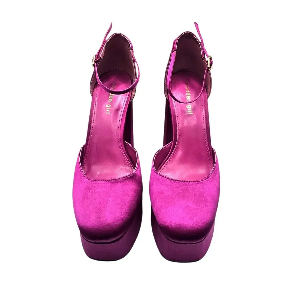 Madden Girl Magenta Pink Satin Dion Platform High Heel Pump